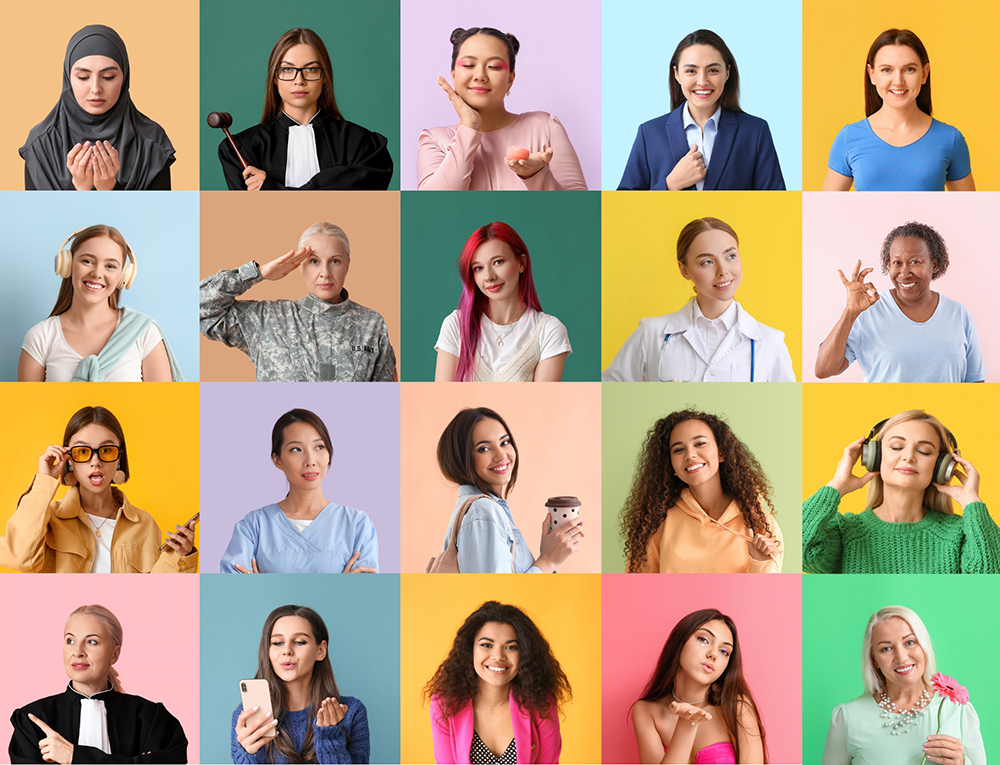 Collage of women of various ages and backgrounds