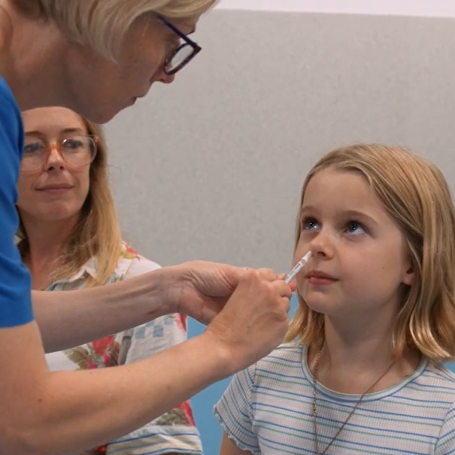 Child recieving Flumist